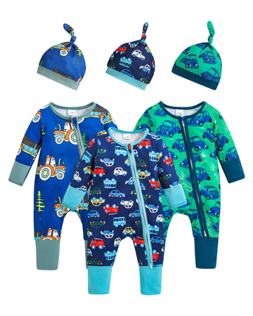 Infant Baby Boy Clothes Newborn Essentials Fall Winter Spring Coming Home Outfit Shower Gifts 2 Way Zipper Romper