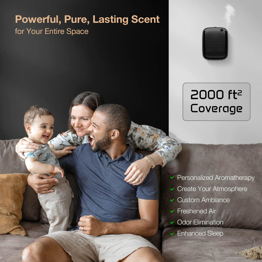 ANW Smart Waterless Essential Oil Diffuser for Large Room, Black