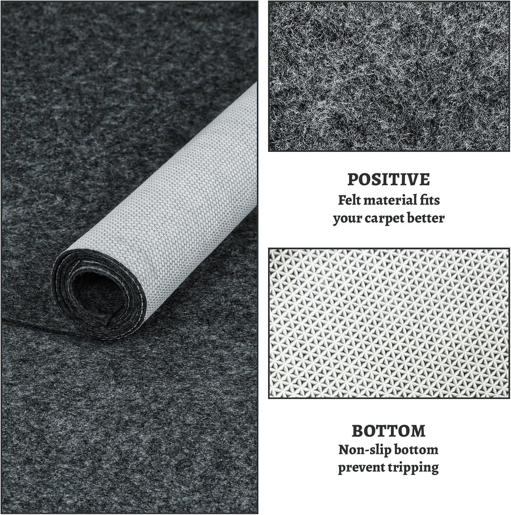 100% Waterproof Rug pad, 9x12 ft Area Rug Non-Slip Rug Pads, 1/4" Thick Carpet Pads for All Floors and finishes, Felt - Set of 108