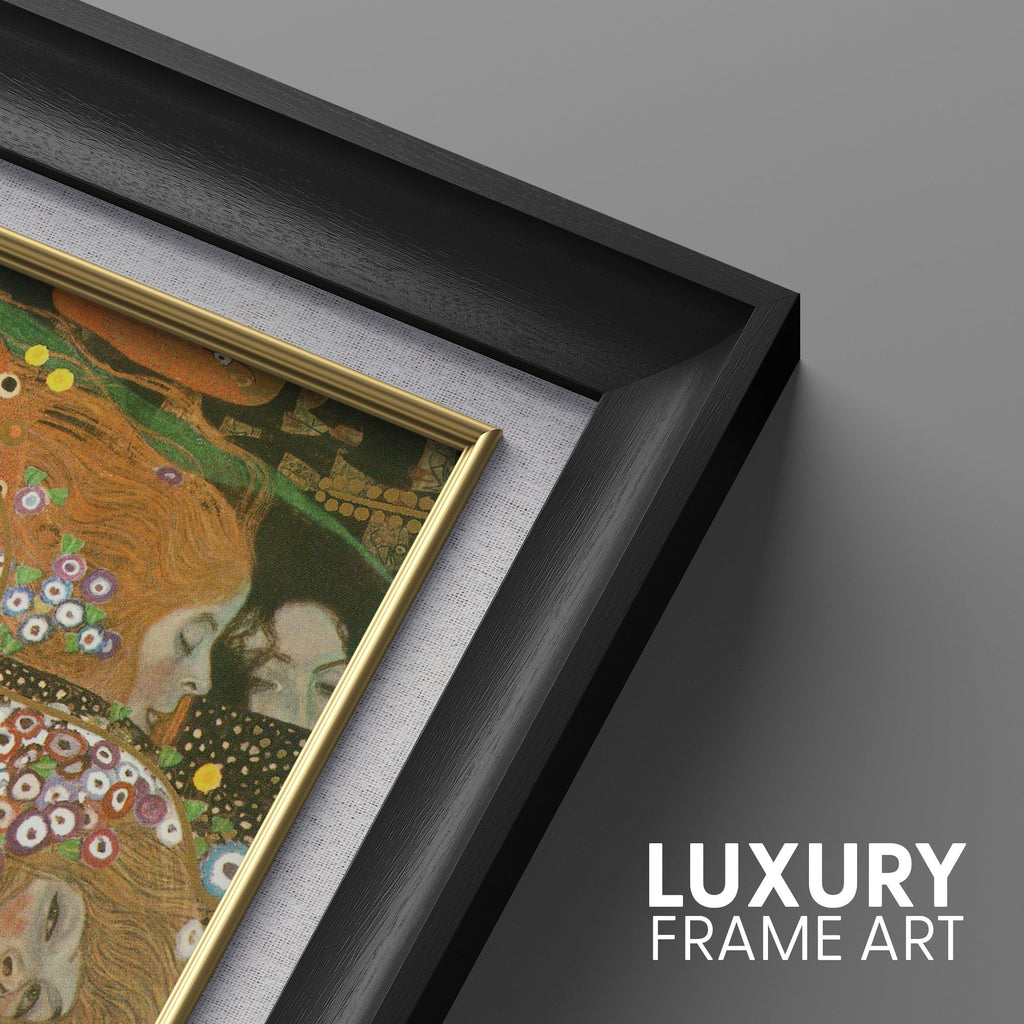 Premium Framed Wall Art Water Serpents II by Gustav Klimt Nature Abstract Oil Painting Fine Art Traditional Scenic