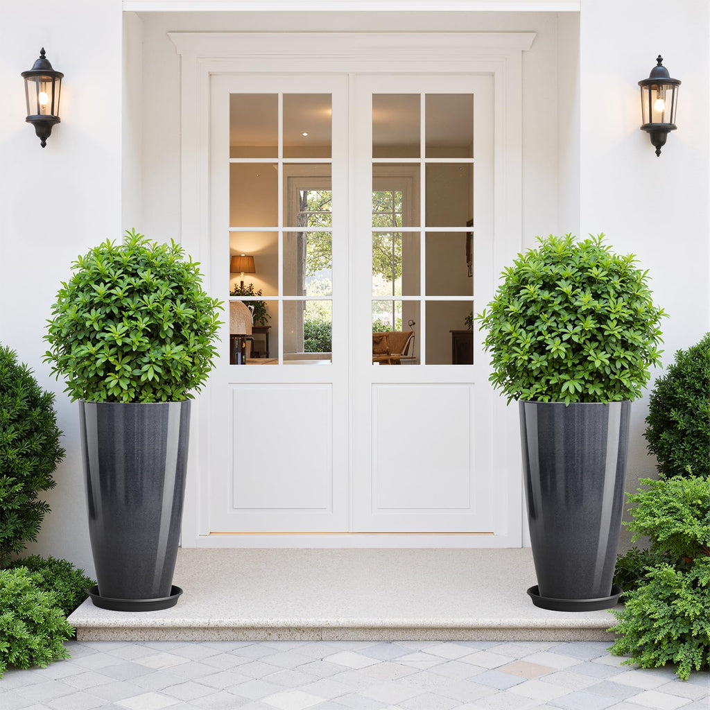 21 inch Tall Planters for Outdoor & Indoor Plants, 2 Pack Sturdy Plant-Flower-Tree Pots for Front Porch Patio Deck