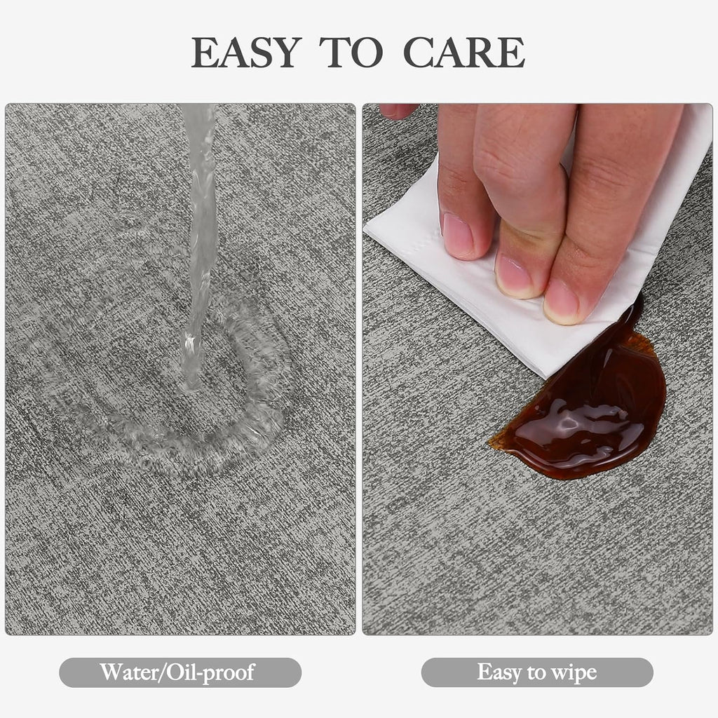 Faux Leather Heat Resistant Placemats - Waterproof Oilproof Wipeable Dining PU Place Mat Easy Clean Table - Set of 4