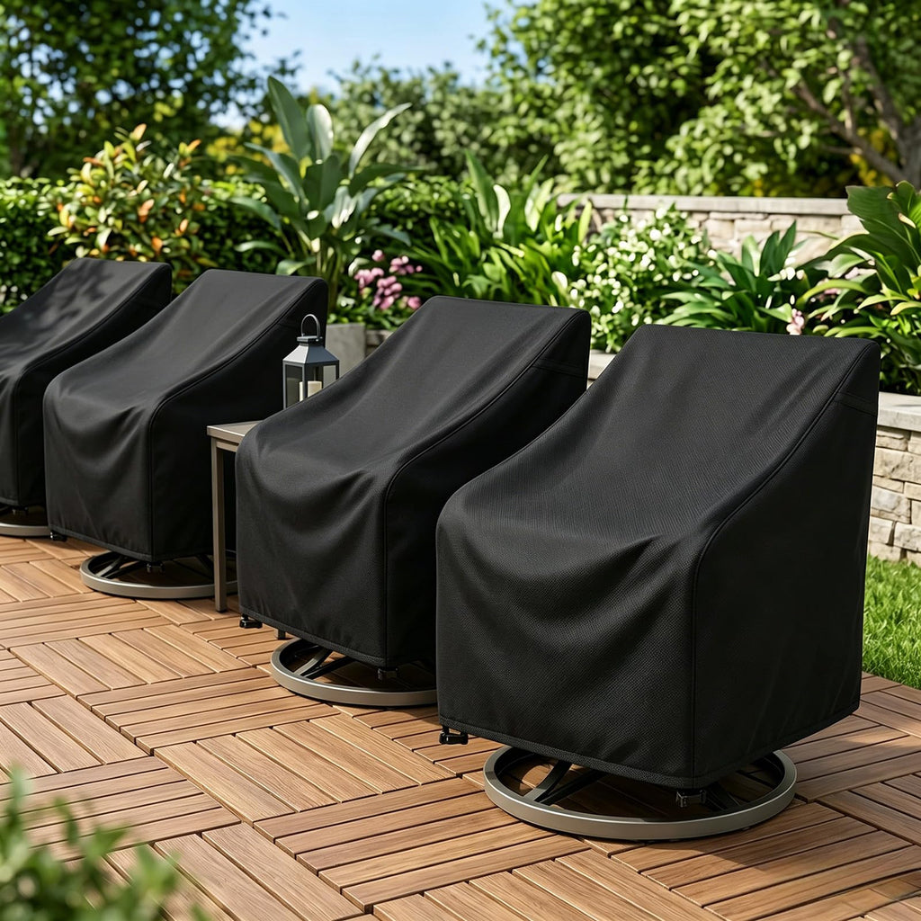 Outdoor Swivel Lounge Chair Cover 2 Pack, (37.5 L x 39.25 W x 38.5 H inches) 100%Waterproof Heavy Duty Outdoor Chair