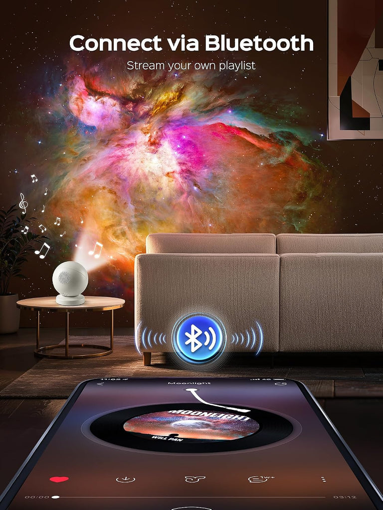 Star Galaxy Projector Night Light,29 Soothing Sounds Machine,16 HD Disc Planetarium Ocean Room Ceiling Projector Led