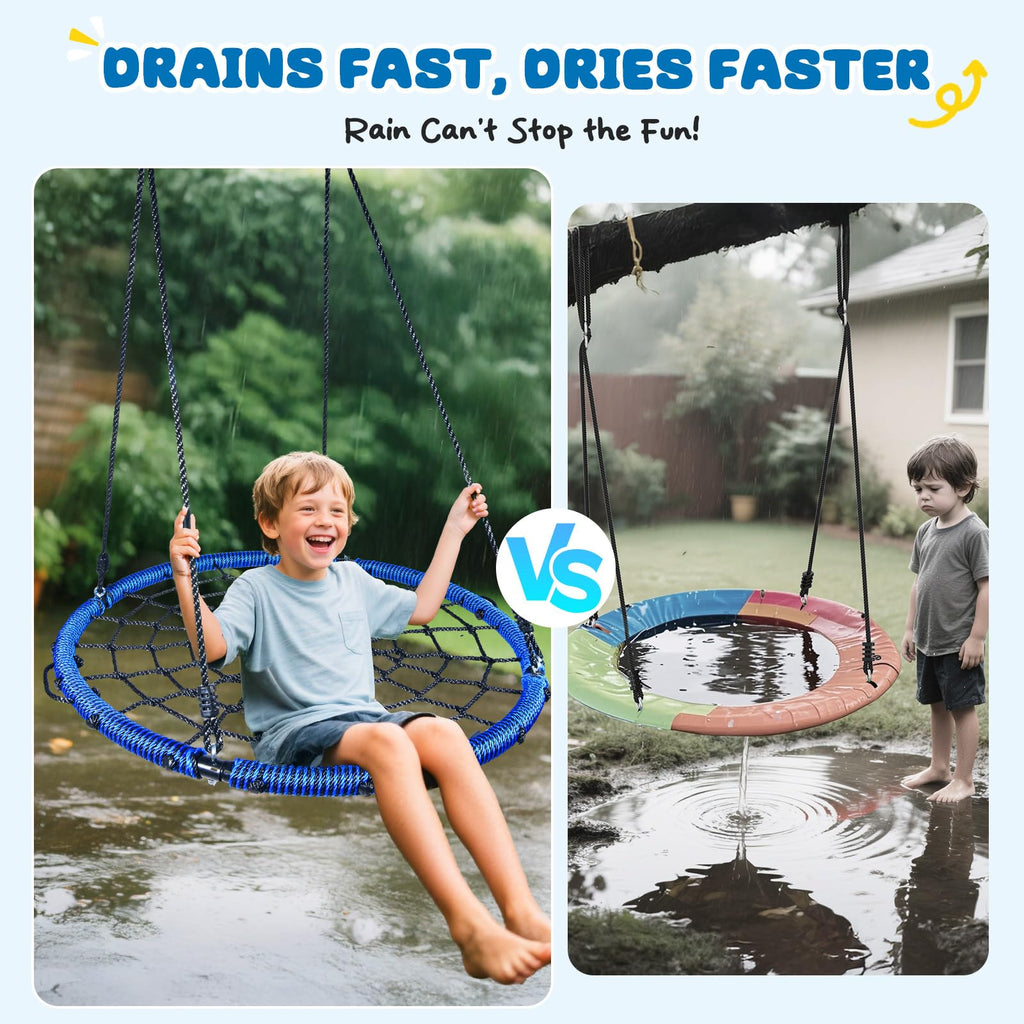40" Spider Web Saucer Tree Swing for Kids & Adults - Blue