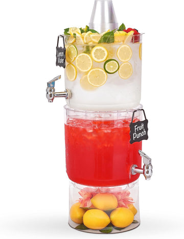 Durable 2 Gallon Beverage Dispenser with Stand - Set of 2