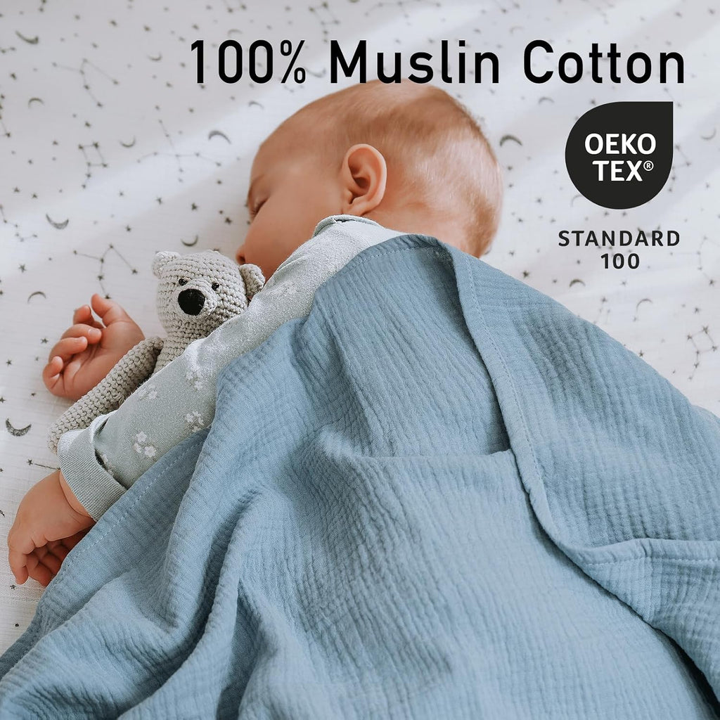 Muslin Swaddle Blankets for Boys, Large 40''x38''