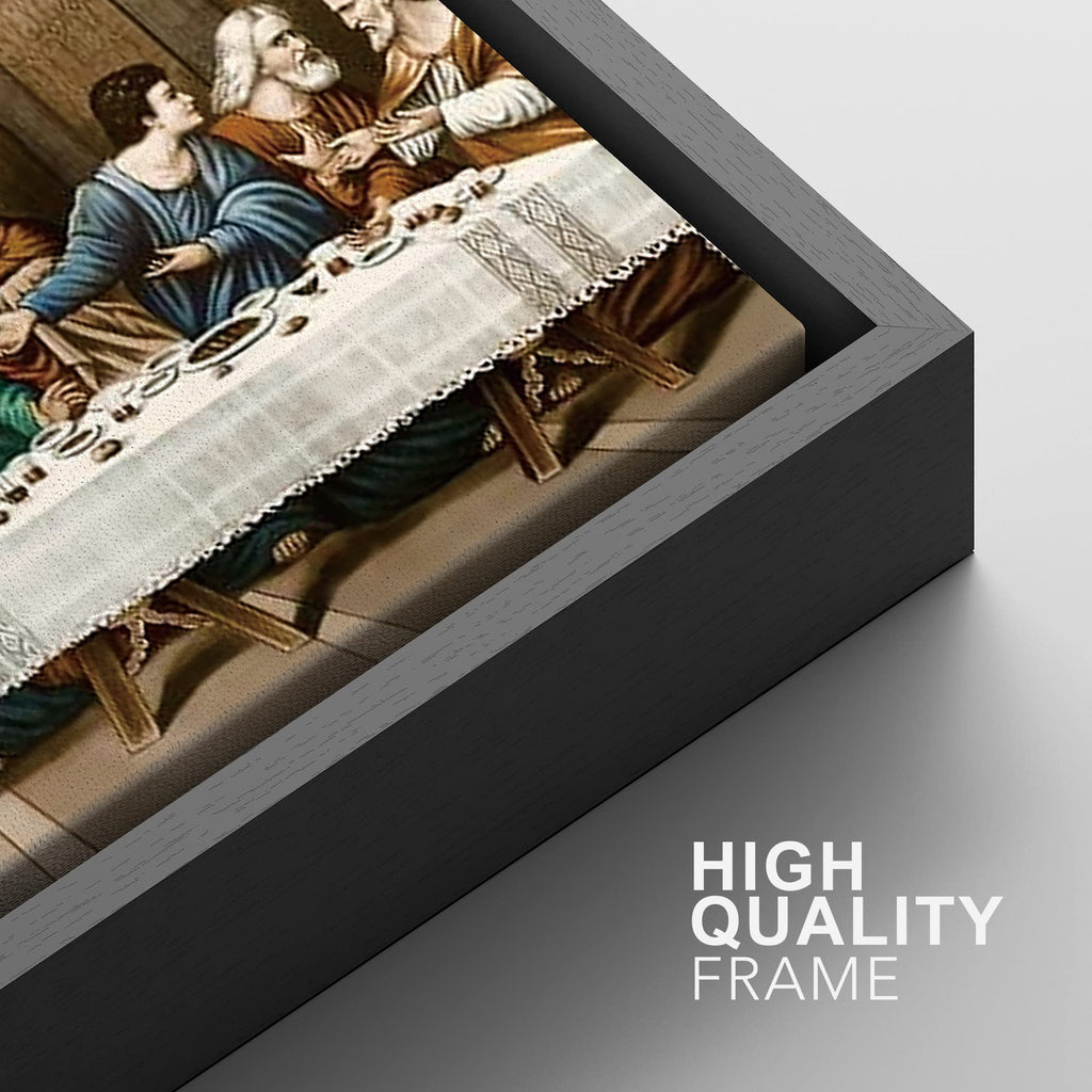 Framed Canvas Print Wall Art The Last Supper by Leonardo da Vinci Coastal Historic Illustrations Renaissance