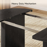 41-78 Inch Extendable Dining Table for 4-8, Fluted Expandable Kitchen Table with Storage, 2 Leaf, Mid Century Modern