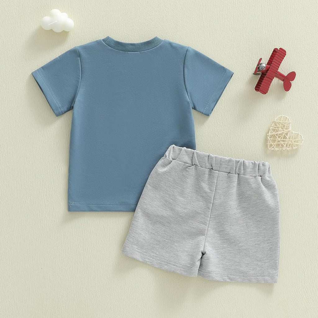 Toddler Baby Boy Summer Clothes Sets Tops Elastic Shorts Outfits