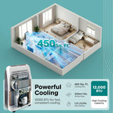 Small Air Conditioner Portable 12,000 BTU with Built-in Dehumidifier - Portable AC Unit for Rooms up to 550 sq ft