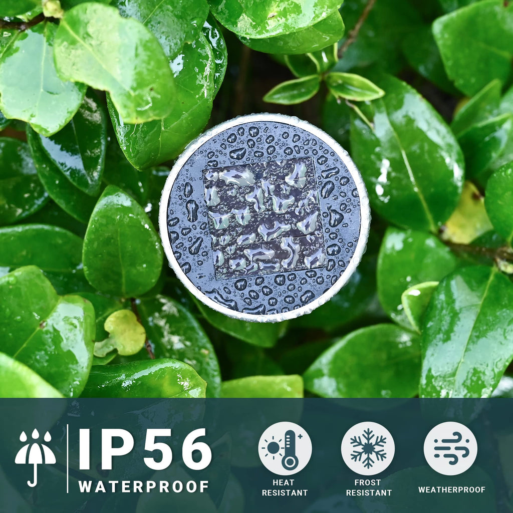 24 Pack Solar Lights Outdoor, Stainless Steel Solar Pathway Lights