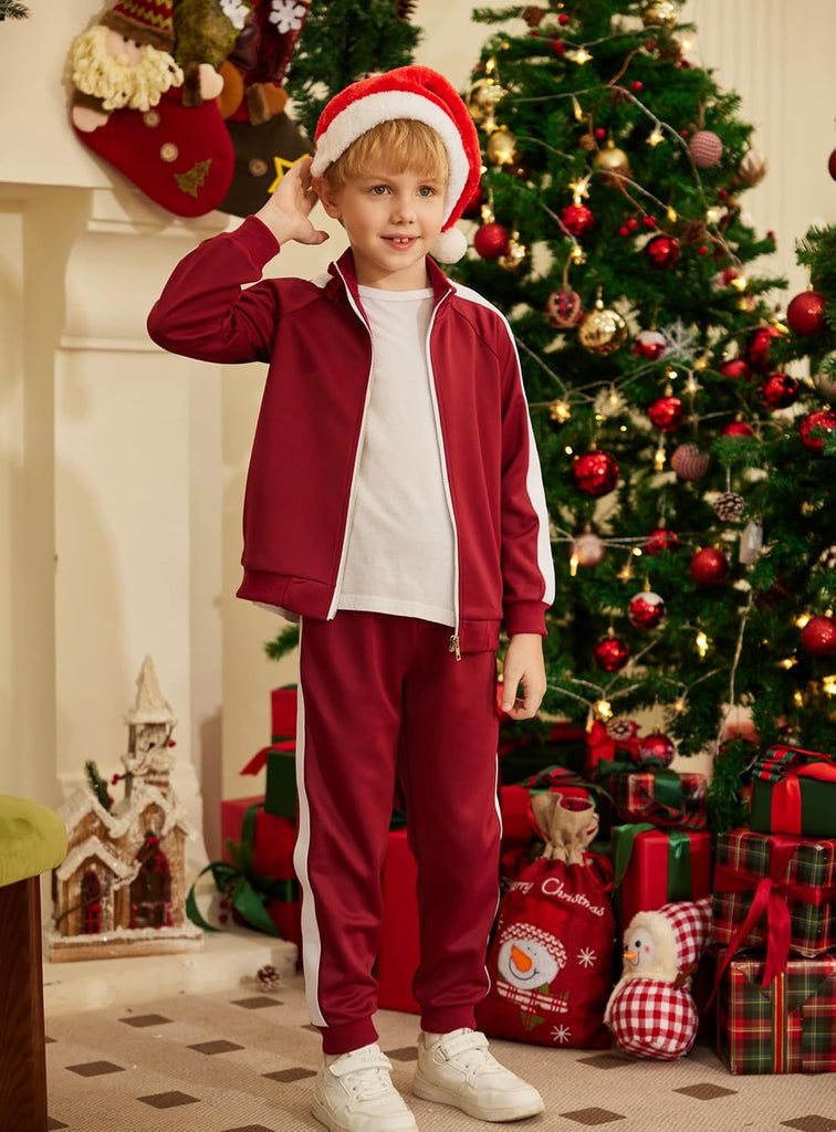 Boys Tracksuits Full Zip Jogging Sweatsuit Athletic Sports Set