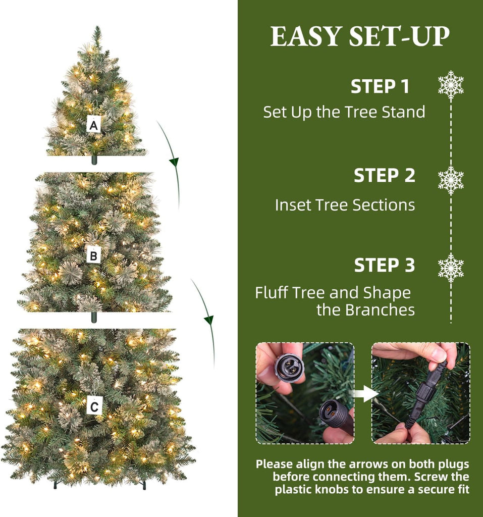 Slim Pencil Prelit Christmas Tree with Pine Needles