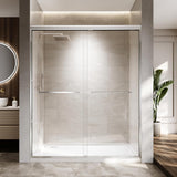 56-60" W x 72" H Semi-Frameless Bypass Sliding Shower Door, Easy-to-Clean Treated Clear Tempered SGCC Glass