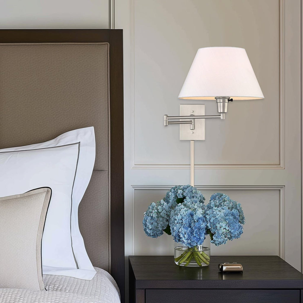 Cambridge 15" Modern Swing Arm Wall Sconce + 3-Way Switch, 2-Pack