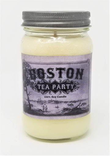 Iced Tea & Lemon Candle ~ Boston Tea Party Soy Candle by (16oz Mason Jar, White)