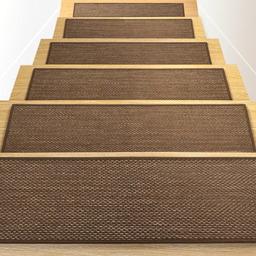 8" X 30" Brown Carpet for Wooden Steps Indoor, 15 Pack