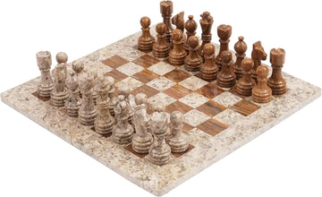Marble Chess Set 15" Luxury Board Game & Chess Sets for Adults - Set of 2