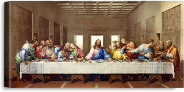 The Last Supper 45x24x1.5 inches by Leonardo Da Vinci The World Classic Art Reproductions, Giclee Canvas Prints Wall