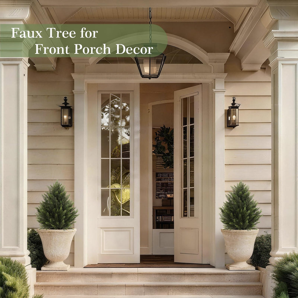 2FT Artificial Cedar Trees Set of 2 for Outdoor Front Porch