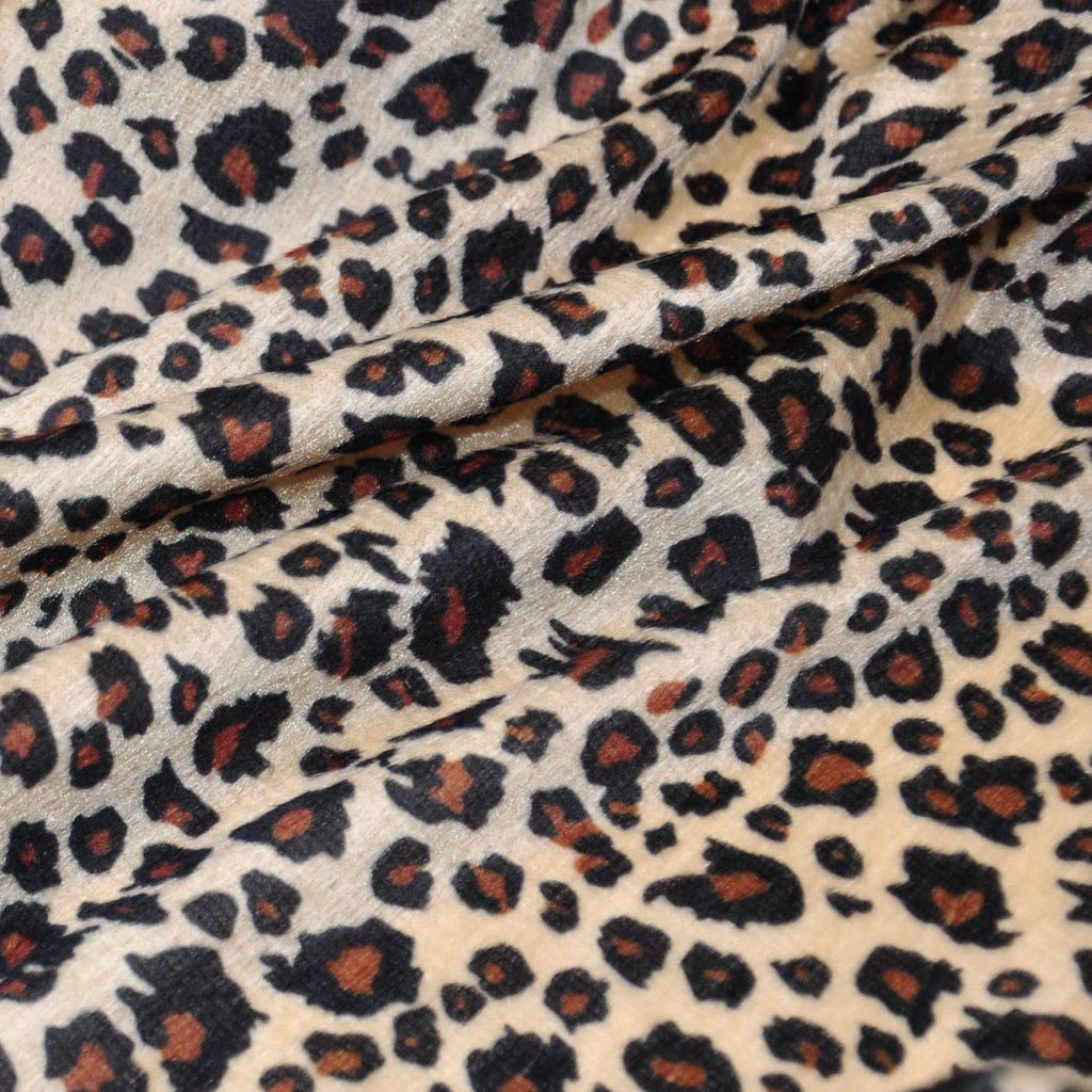 59" Wide Leopard Print Velboa Short Fur Pile Upholstery Drapery Clothing Polyester Fabric by Two Yards (Leopard 2Y)