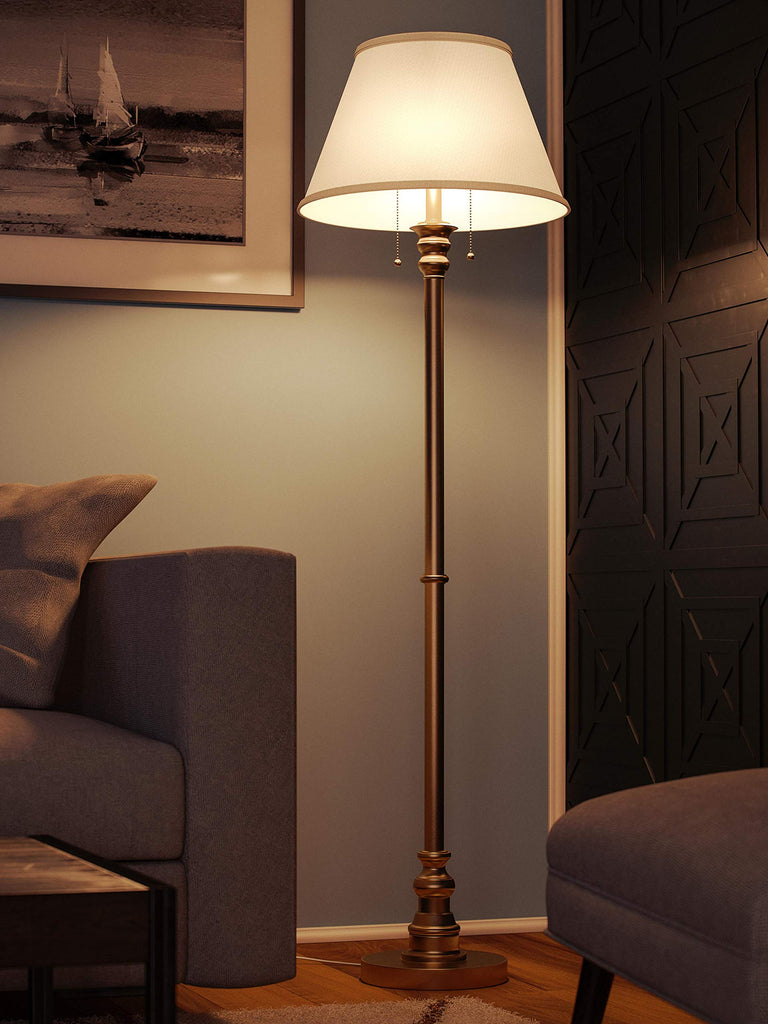 Spyglass Floor Lamps, Medium, Antique Brass Finish