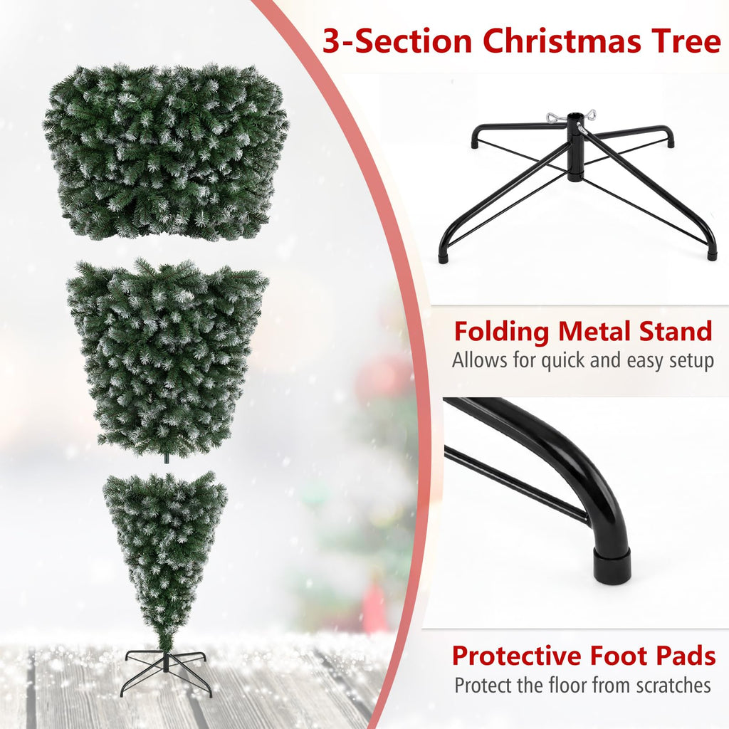 7.5ft Pre-Lit Upside Down Christmas Tree, Inverted Xmas Tree