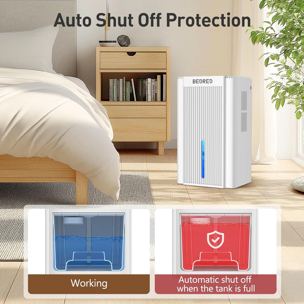 Dehumidifier, 95OZ Dehumidifier for Home 1000 Sq.Ft - Quiet with Auto Shut Off & Relaxing 7 Color Ambient Light