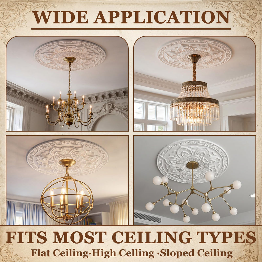 24" OD x 4.72" ID Large Chandelier Ceiling Fan Medallion