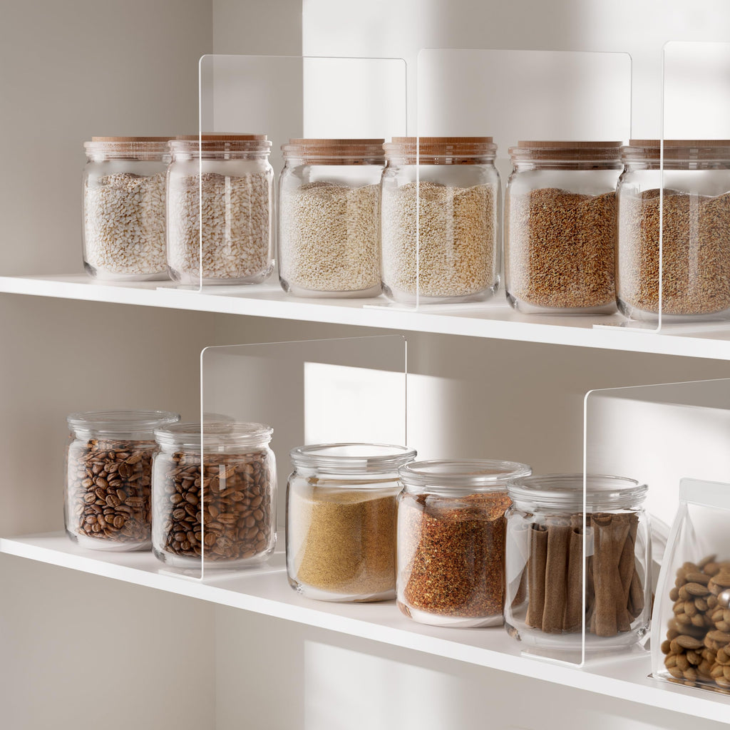 Acrylic Shelf Dividers for Closet Organization, 6 Pack Clear Sturdy Separate Closet Dividers for Shelves, Adjustable