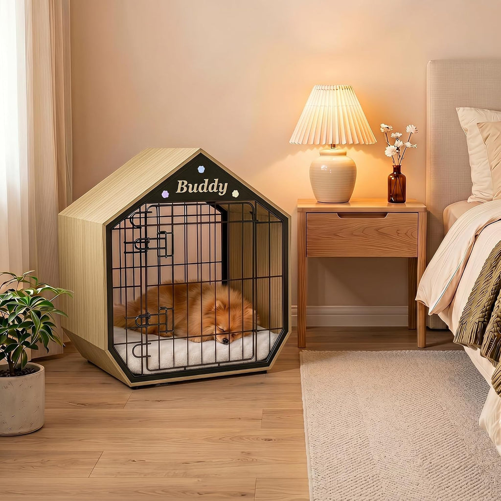 25.5" Dog Crate Furniture, Modern Decorative Kennels Indoor
