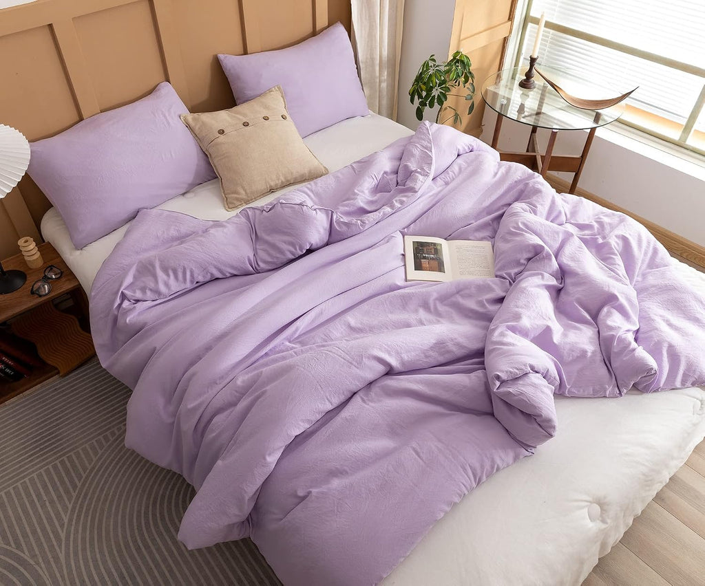 Full Comforter Sets for Girls Boys Teens Lavender, 3pcs (1 Boho Comforter & 2 Pillowcases) Lightweight Kids Comforter