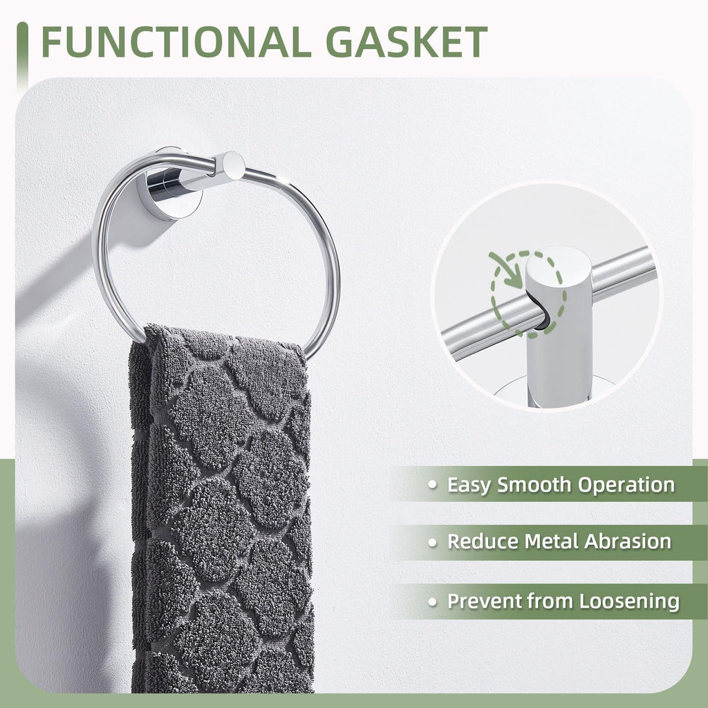 Towel Ring, Swivel Hand Towel Holder, Chrome