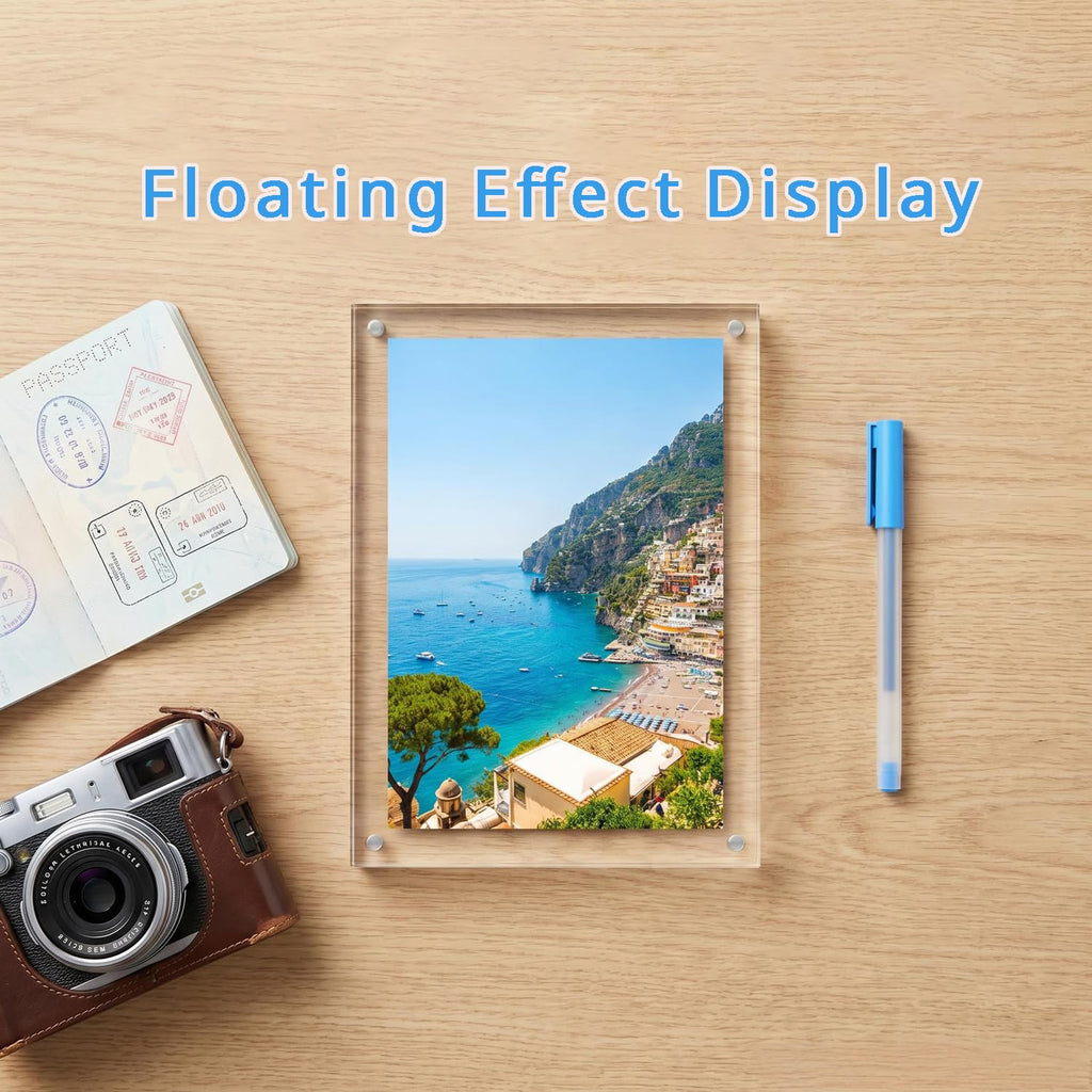 Acrylic Picture Frame 5x7 Tabletop Photo Frame Magnetic Double Sided Frame Free Standing Desktop for Display