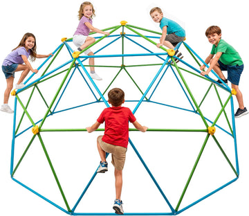 10ft Climbing Dome for Kids, Sturdy Steel Outdoor Dome Climber, Backyard Playground Jungle Gym & Monkey Bars, Fun