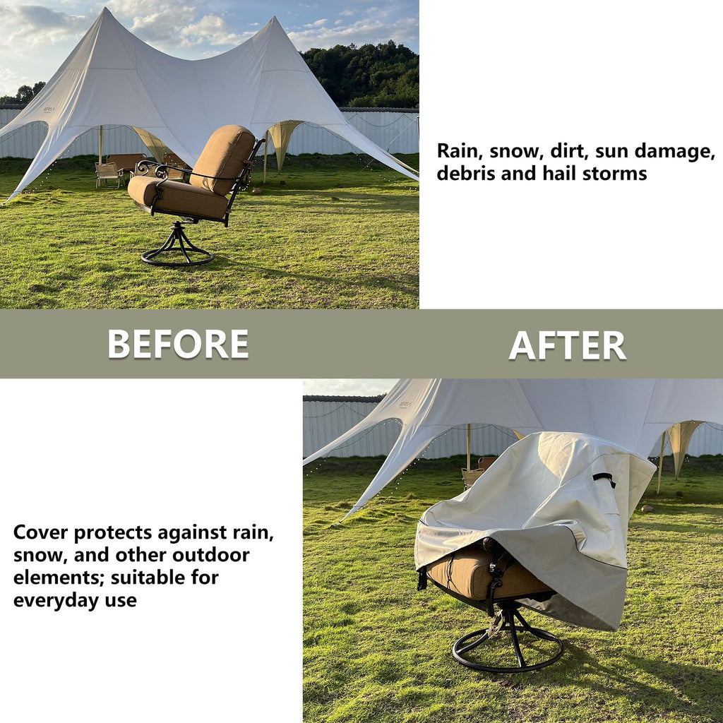 Outdoor Swivel Chair Covers 2 Pack, 100% Waterproof Heavy Duty Outdoor Chair Covers, (33 W x 35 D x 38.5 H inches)