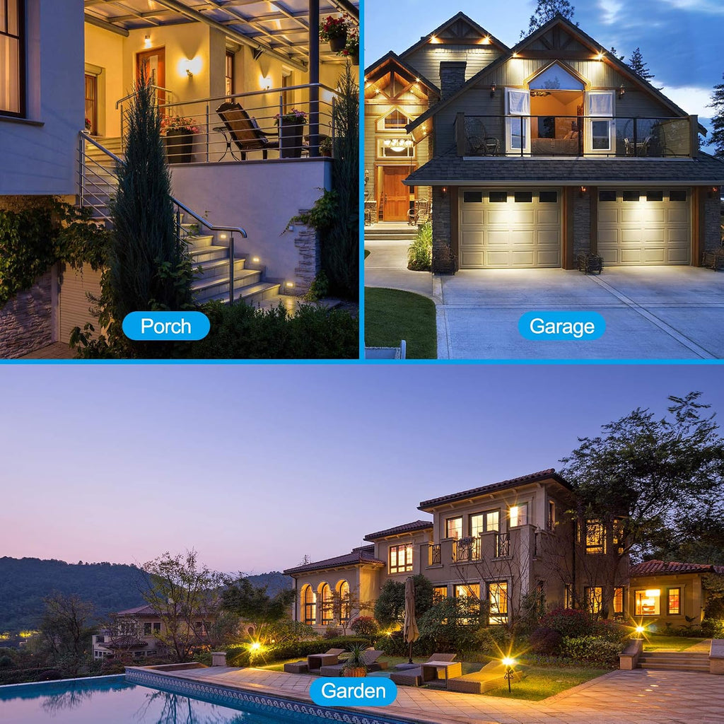Dusk to Dawn A19 LED Light Bulbs Outdoor, Automatic On/Off, 60W Equivalent, Warm White 3000K, Energy Efficient 9.5W