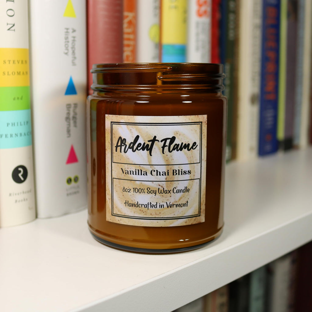 Candles | Vanilla Chai Bliss | 100% Natural Soy Wax Candle Decor | Highly Scented | Premium Fragrance | Handmade in