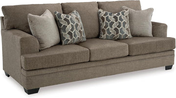 Signature Design by Ashley Stonemeade Casual Sofa with 4 Toss Pillows, Dark Brown