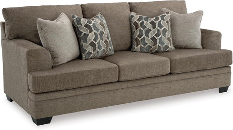 Signature Design by Ashley Stonemeade Casual Sofa with 4 Toss Pillows, Dark Brown
