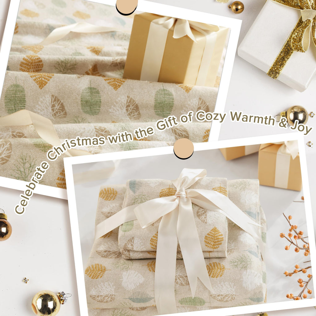 Cozy Flannel Sheets 100% Cotton, Sheet Set, 4 Piece