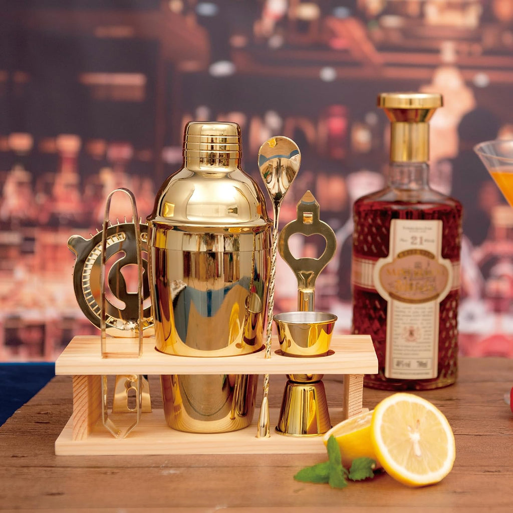 Cocktail Shaker Set Stainless Steel Bartending Kit 18.6oz Cocktail Bar Set Cocktail Mix Drink Making Kit Professional - Set of 7