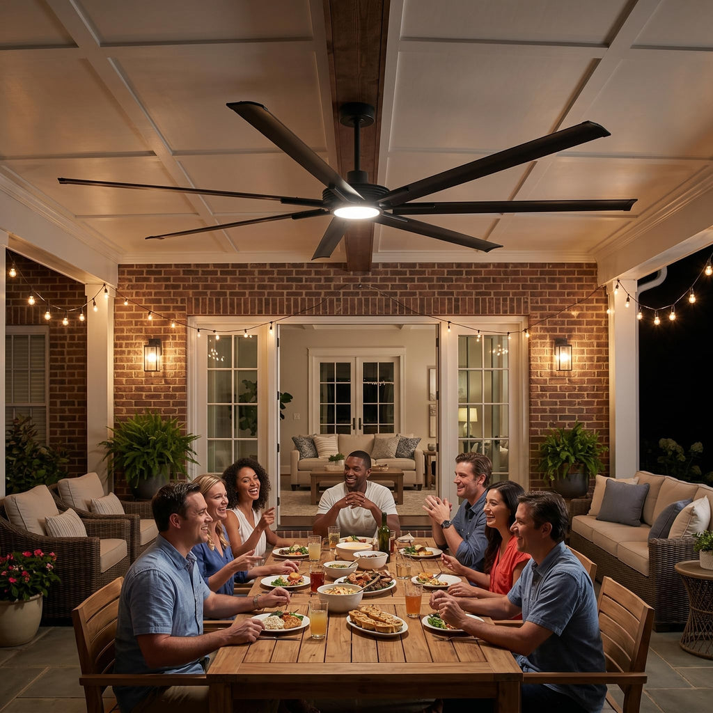 120 Inch Ceiling Fans with Lights and Remote, Large Industrial Ceiling Fan