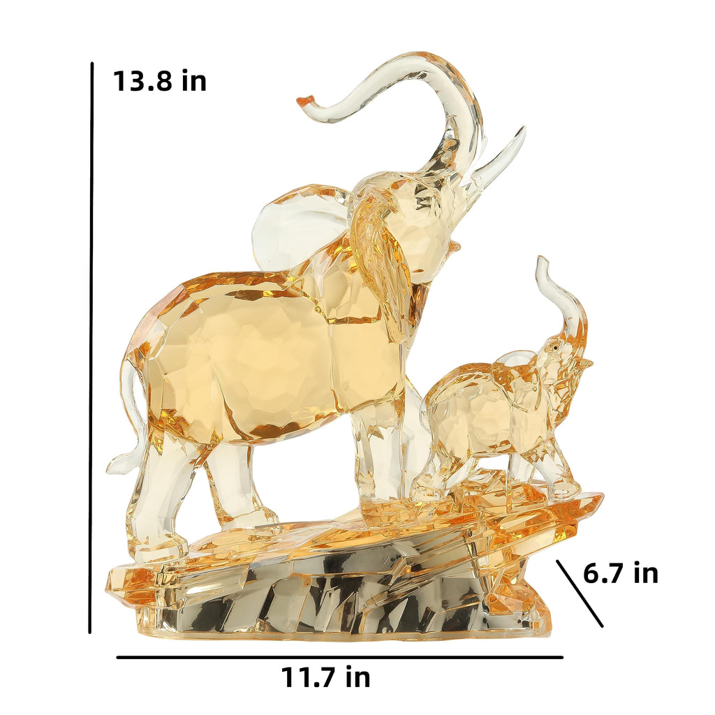 13.8" H Large Acrylic African Elephant Statue Home Decor Gifts