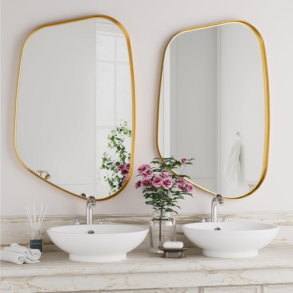 Irregular Wall Mirror 22"x30" Bathroom Mirrors Asymmetrical Artistic Decorative Bedroom Bathroom Hallway Entryway