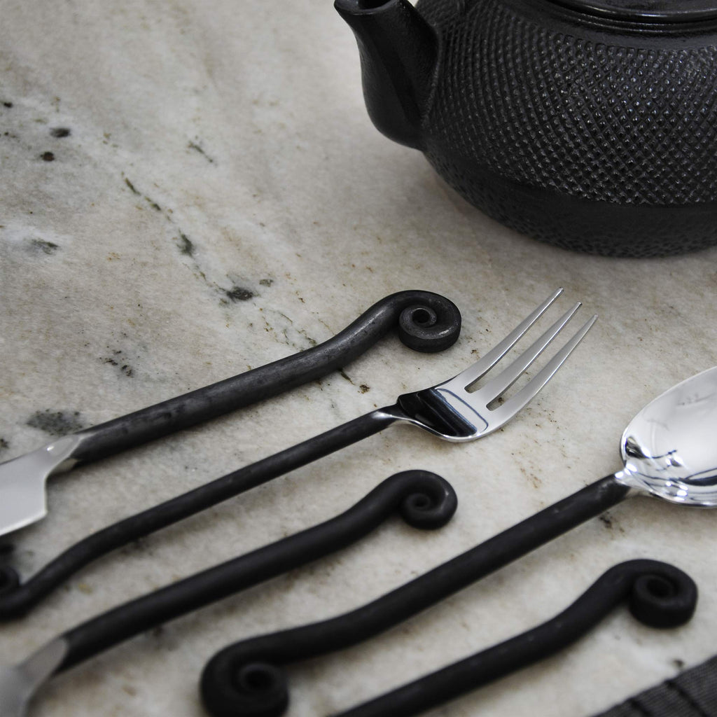 20-Piece Flatware Treble Clef Collection Black Silverware Cutlery Kitchen Sets, Stainless Steel Utensils