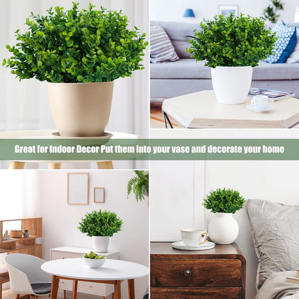 Artificial Greenery Plants Outdoor UV Resistant Fake Plants Boxwood Shrubs Grass,20 Bundles Home Garden Office Patio