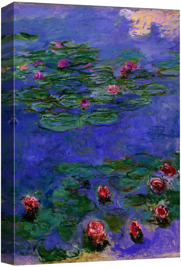 Canvas Print Wall Art Water Lilies Claude Monet Classical Illustrations Fine Art Decorative Vintage Watercolors