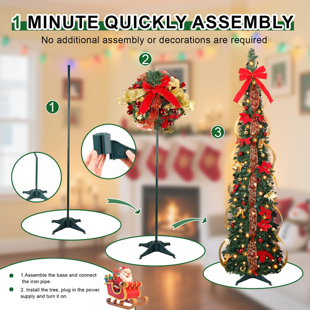 4FT Pop Up Pencil, Remote, Dual Color Lights